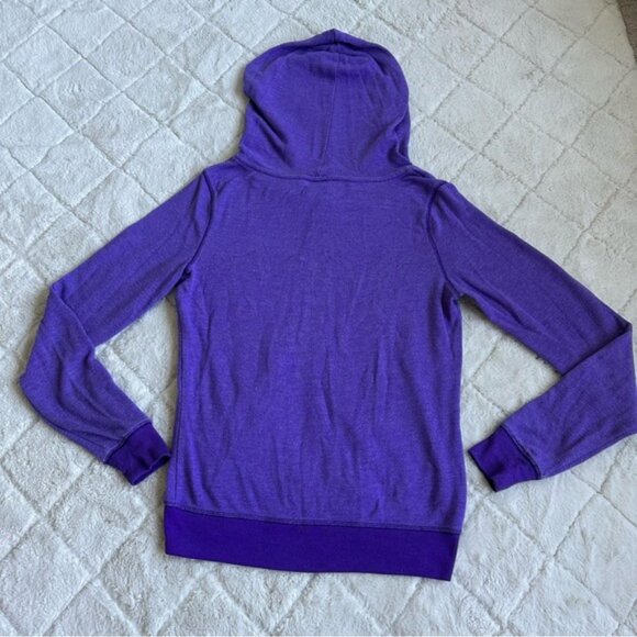 Victoria's Secret PINK | Purple Script Full Zip Logo Hoodie | Size Extra Small - Picture 4 of 11